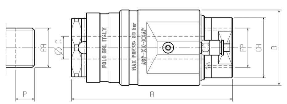 Maschio 200 bar pneumatico