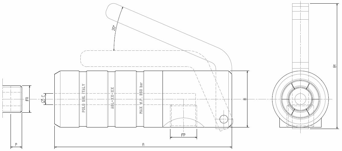 Maschio 350 bar con leva AGL